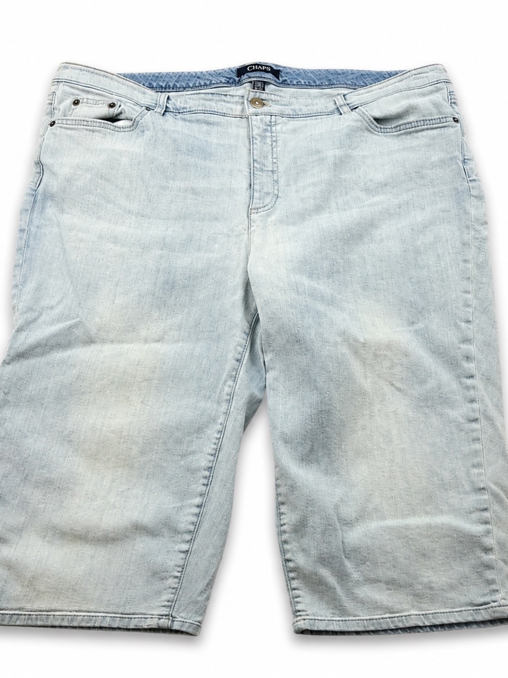 Chaps Denim Shorts‎ Womens 20W Blue Relaxed Fit Knee Length Plus Size 42 Waist